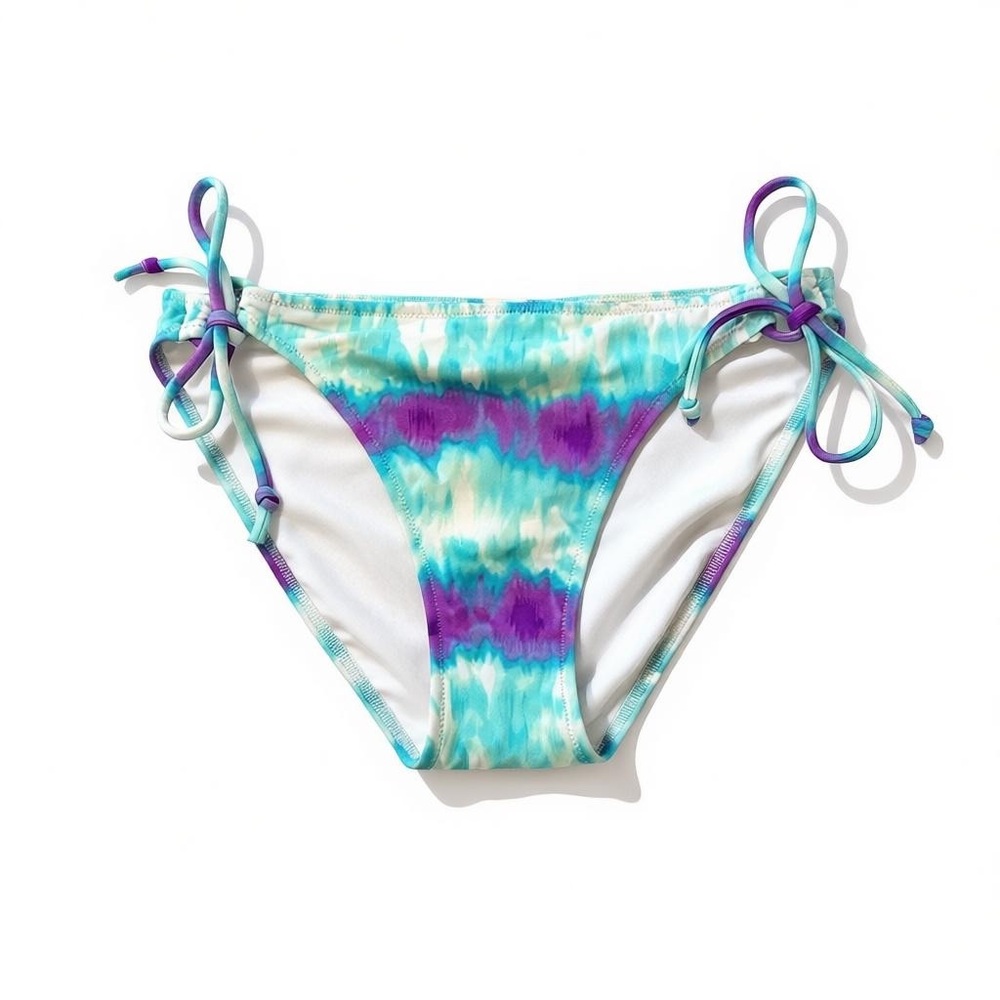 Victoria's Secret White and Purple Bikini Bottom